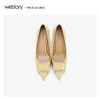 westory2020春季新品水钻中式尖头方扣高跟鞋女细跟W20AE51441 商品缩略图2