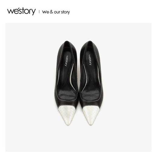 westory2020春季新款浅口尖头高跟鞋女方跟W20AE51041 商品图2