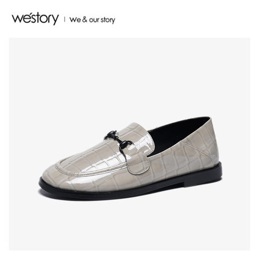 westory2020春季新款圆头深口皮质凉拖鞋女平底穆勒鞋W20AM51571 商品图3