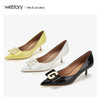 westory2020年春季新款复古风G扣细高跟尖头女W20AE51121 商品缩略图4