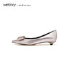 westory2019春季新款方形扣尖头平底西式婚鞋单鞋W29AE50671 商品缩略图3