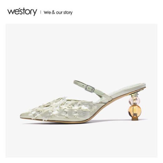 westory2020春季新款尖头翼穆勒鞋凉鞋女优雅雅致W20AH51621 商品图1