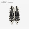 westory2019新款波点尖头高跟鞋女细中跟蝴蝶结甜美W29AE50521 商品缩略图2