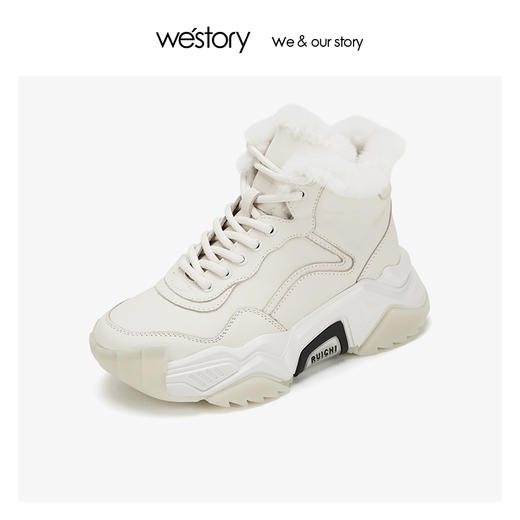 westory加绒厚底运动高帮老爹鞋女2019冬季新款ins超火W29DS80401 商品图2