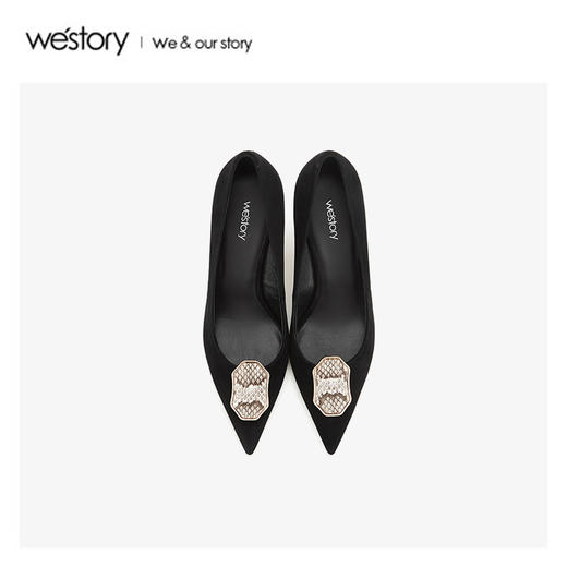 westory2020春季新品尖头高跟鞋女细跟W20AE51431 商品图2