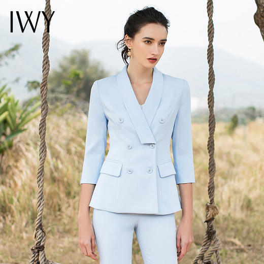 IWY/蓝色七分袖西服套装CP117 商品图9