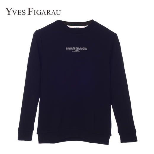 YvesFigarau伊夫·费嘉罗秋冬男士简约舒适修身透气商务休闲长袖T恤860914 商品图3