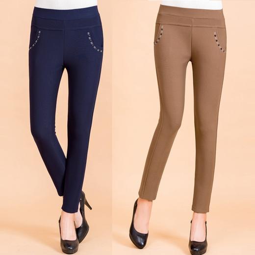 【特价款】MQ-XF045春季新款中老年弹力高腰直筒休闲裤XCX 商品图1