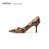 westory2019夏秋新品蛇皮纹尖头高跟鞋女社交优雅性感W29CE70281 商品缩略图2