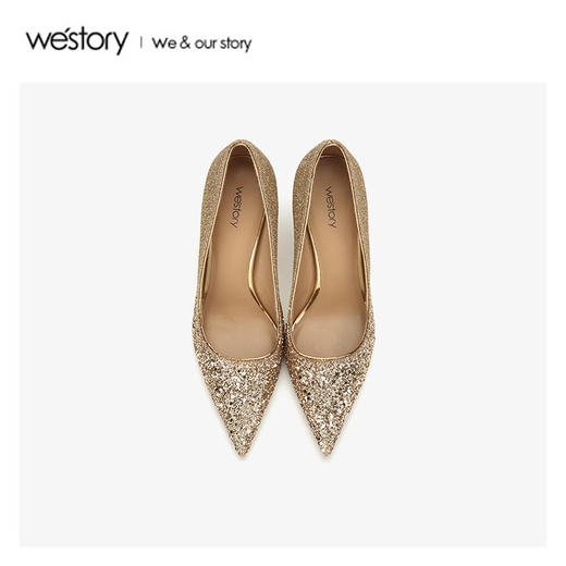 westory2020春季新品婚鞋西式尖头高跟鞋女细跟W20AE51511 商品图2