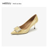 westory2020春季新品水钻中式尖头方扣高跟鞋女细跟W20AE51441 商品缩略图1