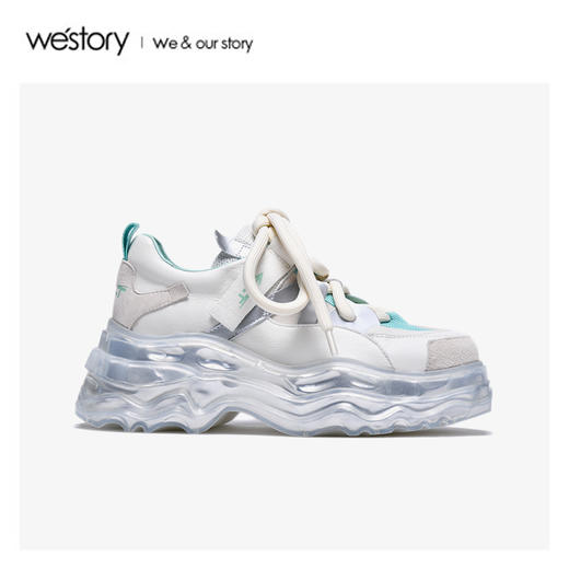 westory2020春季新款皮质老爹鞋厚底鞋女运动鞋W20AM51661 商品图4