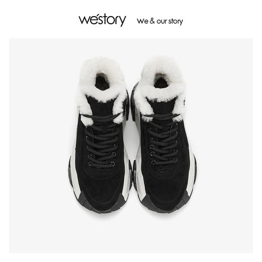 westory加绒厚底运动高帮老爹鞋女2019冬季新款ins超火W29DS80401 商品图3