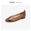 westory浅口牛皮面猪皮里兔毛垫品质单鞋 2019年冬新款W29CE70641 商品缩略图1