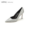 westory2019夏秋款新品蛇皮尖头高跟鞋女细跟西式婚鞋W29CE70202 商品缩略图1