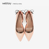 westory2019新款尖头高跟鞋女细跟纯色透明拼接单鞋W29AH50371 商品缩略图1