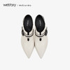 westory2019秋季新品尖头皮带扣撞色及踝细跟裸靴女W29CM70361 商品缩略图2