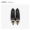 westory2020春季新款尖头浅口方扣高跟鞋女细跟W20AE51071 商品缩略图2