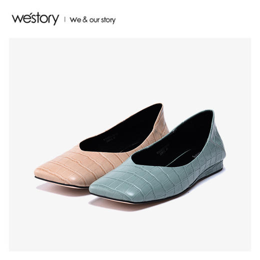 westory2020春季新款方头浅口时尚通勤鞋牛皮鞋女W20AE51731 商品图2