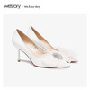 westory2020春季新款西式婚鞋尖头浅口白色高跟鞋女W20AE51161 商品缩略图0