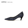 westory2019春夏星空浅口单鞋女尖头优雅宴会高跟鞋W29AE50171 商品缩略图3