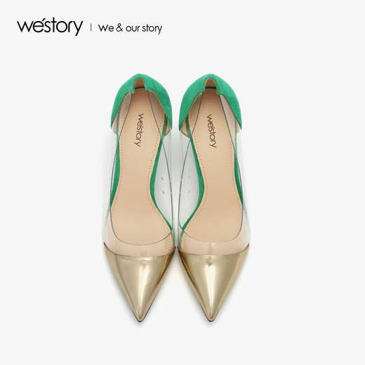 westory透明浅口单鞋时尚高跟鞋宴会女鞋W283E70351 商品图2
