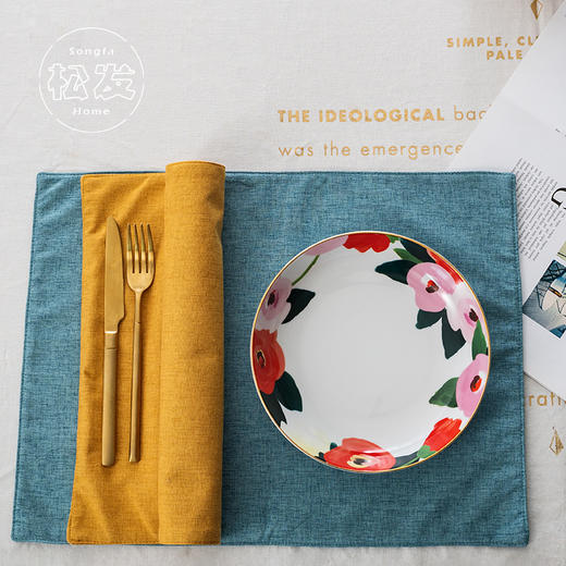 餐垫棉麻隔热垫简约北欧家用餐厅隔水防油餐盘垫 商品图0