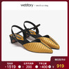 westory2019新款纯色尖头高跟鞋女中跟优雅休闲单鞋W29AH60288 商品缩略图1