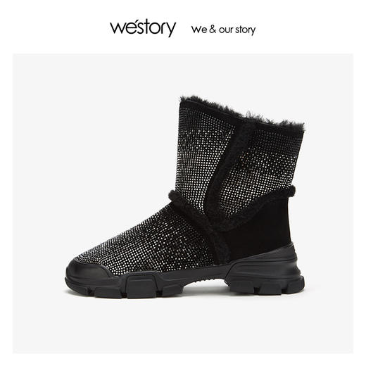 westory满星中筒时尚雪地靴女加厚保暖防滑2019年冬新W29DS80661 商品图2