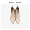 westory牛皮尖头粗跟时尚短靴女高跟鞋 2019年冬季新款W29DS80491 商品缩略图2