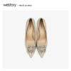 westory2020春季新款西式婚鞋水钻尖头细跟高跟鞋女W20AE51181 商品缩略图4