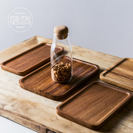 日式木质木纹盘子长方形托盘家用水果盘西餐牛排盘 商品图2