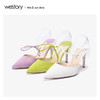 westory2020春季新款尖头时尚系带绑花高跟鞋凉鞋女W20AH51691 商品缩略图2