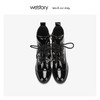 westory四孔马丁靴样式女尖头真皮高跟鞋 2019年冬新款W29DS80891 商品缩略图1