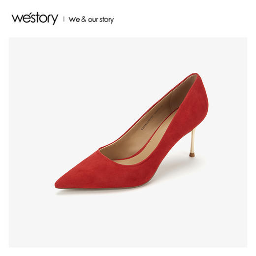 westory2020春季新品中式婚鞋尖头高跟鞋女细跟W20AE51501 商品图1