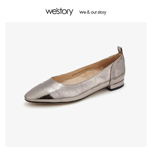 westory浅口牛皮面猪皮里兔毛垫品质单鞋 2019年冬新款W29CE70641 商品图3