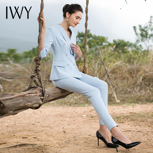 IWY/蓝色七分袖西服套装CP117 商品图4