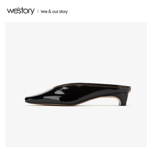 westory春季新品休闲拖鞋皮面女51341 商品图3