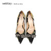 westory2019春季新款优雅尖头高跟女鞋水晶蝴蝶结细跟W29AE50511 商品缩略图1