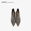 westory2019冬季新款羊皮绒面革仿钻尖头细跟女皮靴W29DS80171 商品缩略图1