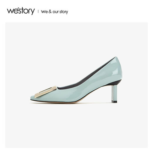 westory2020春季新品方扣高跟鞋休闲女W20AE51551 商品图3