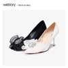 westory2020春季新款西式婚鞋尖头浅口白色高跟鞋女W20AE51161 商品缩略图3