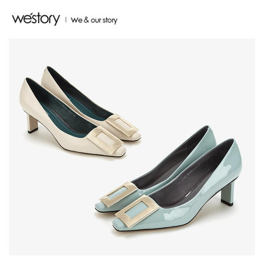 westory2020春季新品方扣高跟鞋休闲女W20AE51551 商品图4