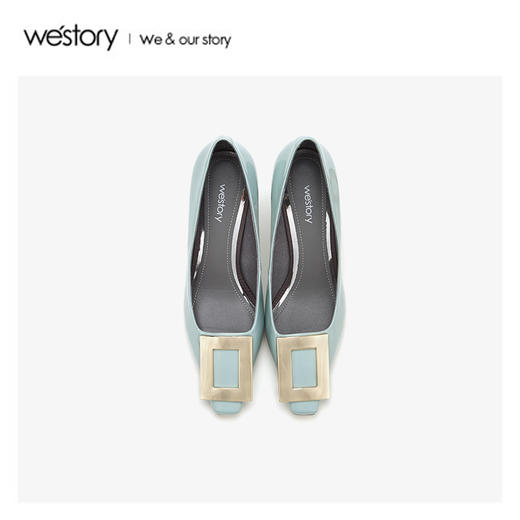 westory2020春季新品方扣高跟鞋休闲女W20AE51551 商品图2