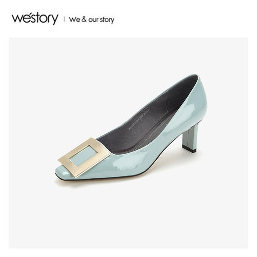 westory2020春季新品方扣高跟鞋休闲女W20AE51551 商品图1