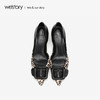 westory2019新款方扣豹纹高跟单鞋女酒杯跟性感气质W29AH50801 商品缩略图2