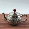《双龙捧珠》银质玛瑙钮双龙纹手把壶 商品缩略图0