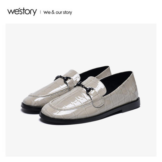 westory2020春季新款圆头深口皮质凉拖鞋女平底穆勒鞋W20AM51571 商品图2