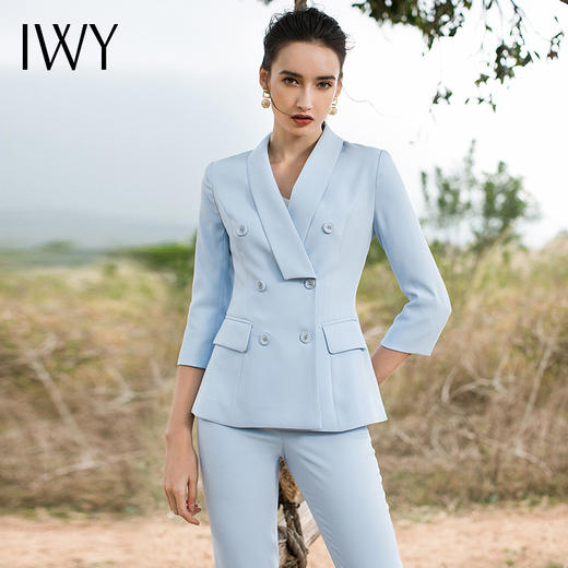 IWY/蓝色七分袖西服套装CP117 商品图2