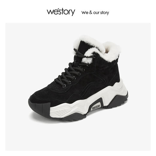 westory加绒厚底运动高帮老爹鞋女2019冬季新款ins超火W29DS80401 商品图0